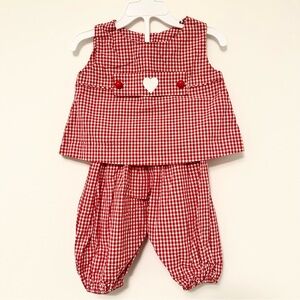 Funtasia Too Precious Red and White Gingham Baby Outfit Interchangeable Appliqué